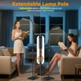 thumbnail image 3 of Floor Lamp, Adjustable Height Floor Lamps for Living Room Bedroom, 120 LED Super Bright Standing Lamp Remote & Touch Control Dimmable Gooseneck Tall Stand Reading Lamp for Office Craft, Gold, 3 of 9