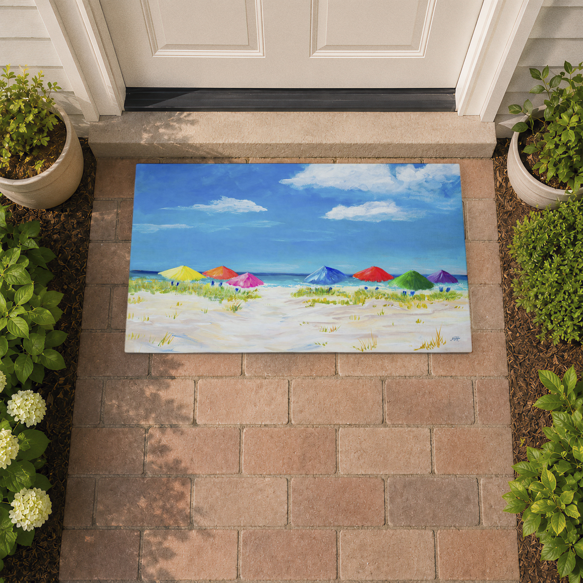 Stupell Industries Day At The Beach Printed Outdoor Door Floor Mat, design by Julie DeRice