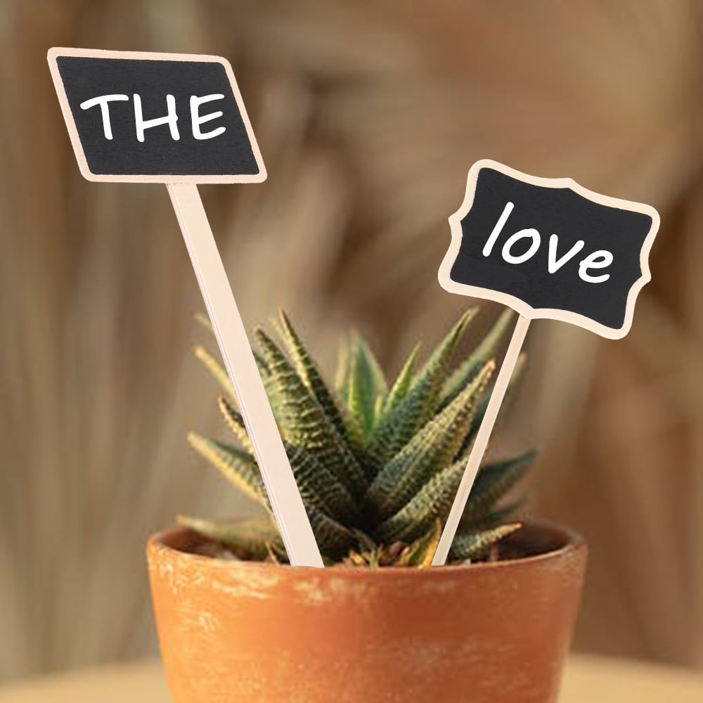 Everso Mini Wooden Chalkboard Plant Markers Decorative Labels For Garden Flowers Plant Pot