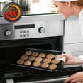 thumbnail image 5 of Non-Stick Cookie Sheet Baking Pans - 2-Pc. Professional Quality Kitchen Cooking Non-Stick Bake Trays w/ Black Diamond Coating Inside & Outside, Dishwasher Safe - NutriChef NC2TRBL, 5 of 8