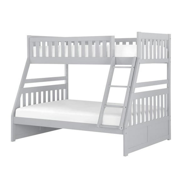 Lexicon Orion Transitional Wood Twin over Full Bunk Bed in Gray