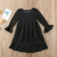 thumbnail image 2 of stylesilove Kids Girl Long Sleeve Cuffs Princess Lace Dress (150/8-9 Years, Black), 2 of 4