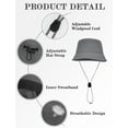 thumbnail image 4 of HonorHut Sun Hats Waterproof Lightweight Bucket Caps Packable Summer Cap with Adjustable Chin Strap Breathable Hiking Fishing Hat Outdoor Protection Gray, 4 of 7
