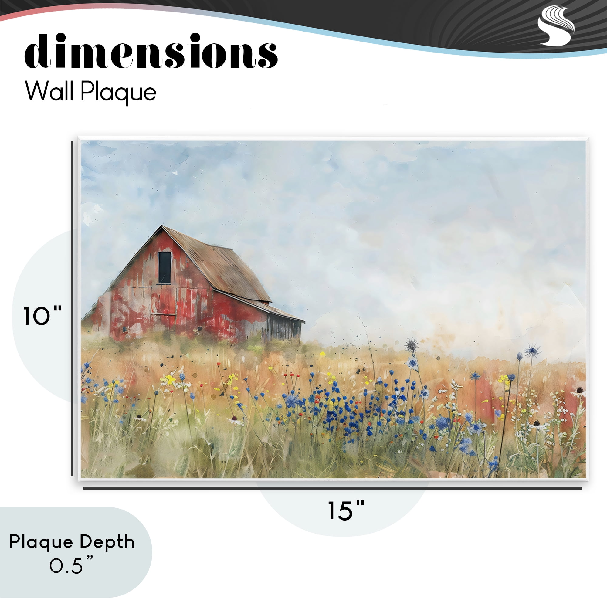 Stupell Industries Rustic Barn in Colorful Meadow Wall Plaque Art, design by Creative Studio