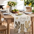 thumbnail image 2 of Table Runner 90 Inches Long for Kitchen Dining, Happy Easter Dresser Scarf Farmhouse, Dining Table Decorations for Wedding/Parties, Polka Dot Bunny Spring Beige Burlap 13 x 90 In, 2 of 9