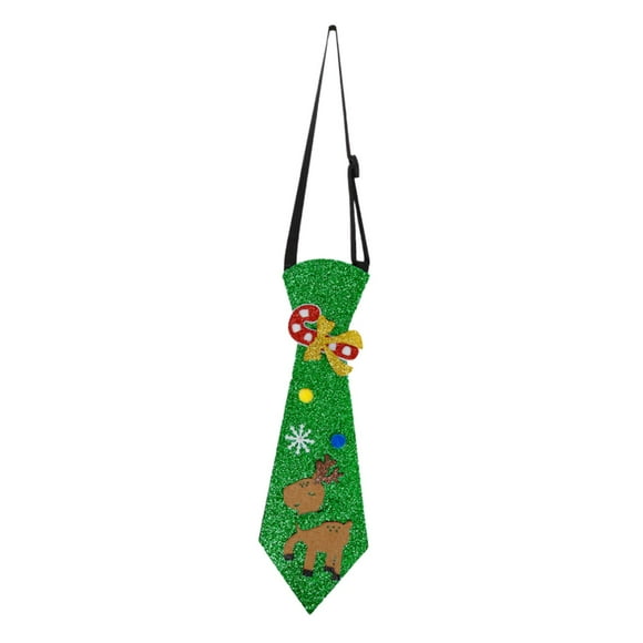 Corbatas navideñas de colores brillantes y ajustables para reuniones familiares. Verde