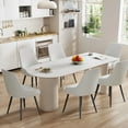 thumbnail image 7 of Hawsaiy PU leather Dining Chairs Set of 2 with Durable Metal Legs,White, 7 of 7