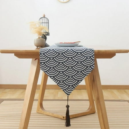 

Promotion!Japanese-style Wave Pattern Table Runner Size 78.7*13 Inches Special Japanese-style Table Runner For Dining Table Very Suitable For Decorating Dining Table