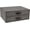 Grey, variant on 2-Drawer Canvas Fiberboard Easy Pull Handle Document Letter Box | Desktop Drawers for Loose Papers and Documents | Desktop Storage Drawers with Leather Handles | 13.1” x 10” x 5.7” | Blue