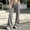 Gray, variant on Women's Grid Pattern Plaid Flare Bootcut Street Sweatpants Elastic Waistband Relaxed Bootcut Silhouette For Weekend Street Hangout And Shopping With Pockets