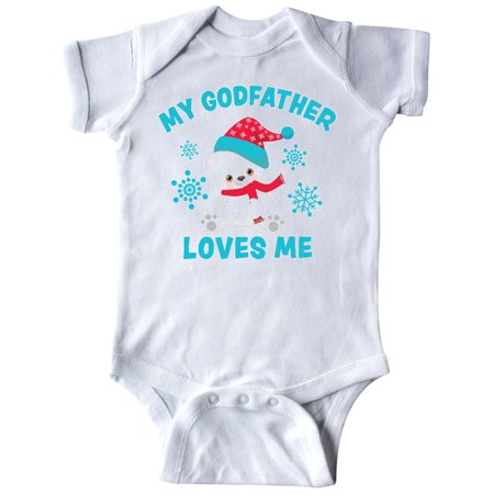 

Inktastic Polar Bear My Godfather Loves Me in Santa Hat Gift Baby Boy or Baby Girl Bodysuit