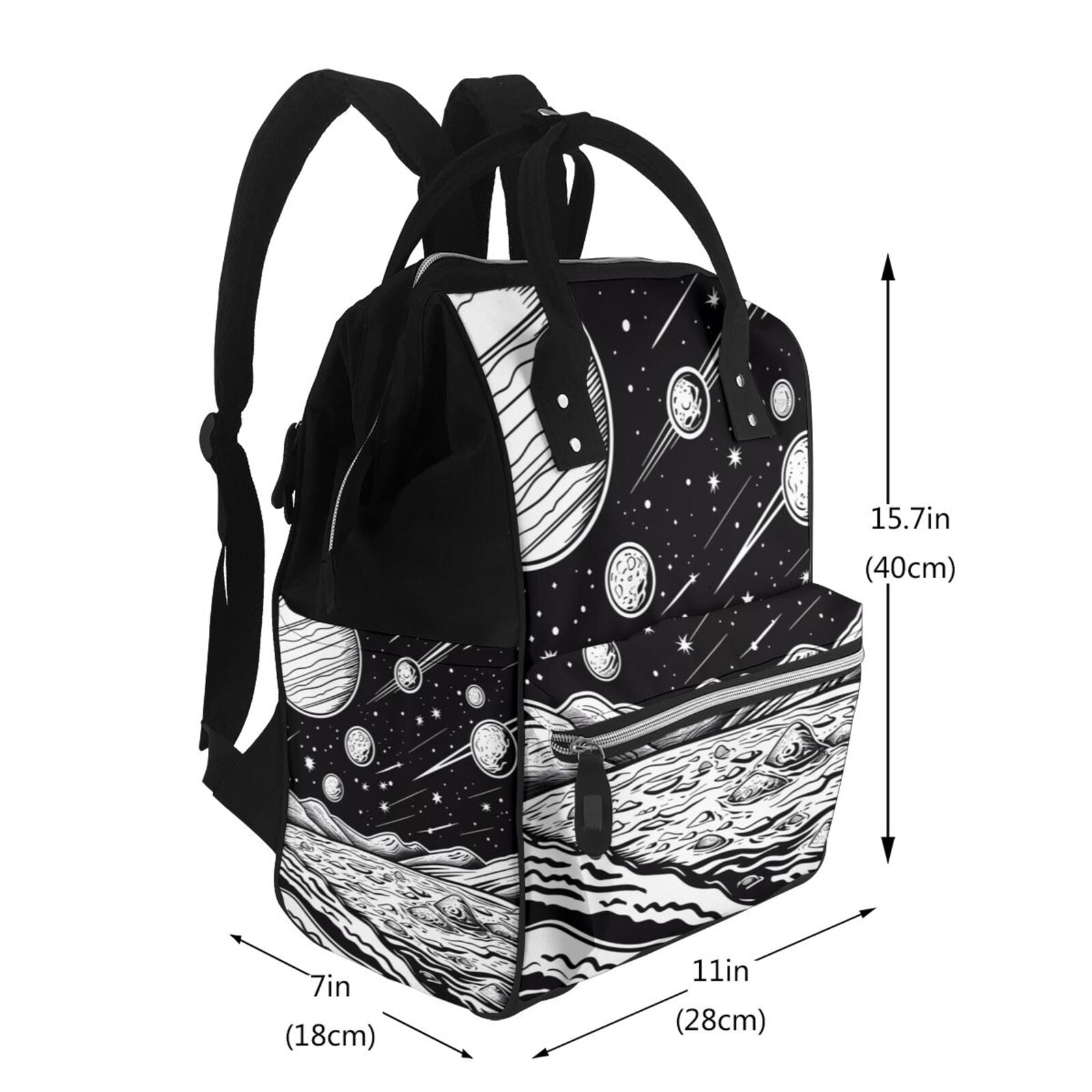 Fuzoiu Cosmic Landscape Celestial Art Print Diaper Bag Backpack,Baby Essentials Travel Tote,Multi function Waterproof Diaper Bag, Travel Essentials Baby Bag - Unisex