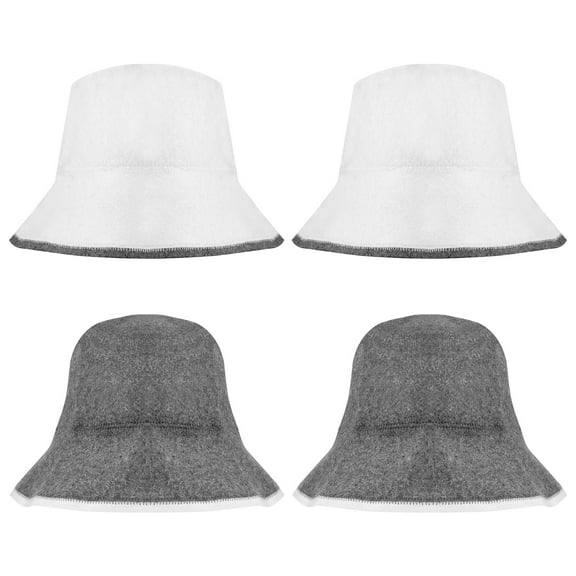 4 Pcs Wool Felt Sauna Hat Water Absorbent Sauna Cap Practical Sauna Accessories Fisherman Style Sauna Hat Comfortable Sauna Hat for Sauna Users Women Men