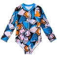thumbnail image 2 of ATOGUTA Girls Swimsuits 1 Piece Kids Zipper Rashguard Swimwear One Piece Sun Protection Rash Guard Bathing Suit Size 5T-12, Multicolor, 2 of 6