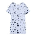 thumbnail image 6 of Sakmal Ultra-Soft Lounge Nightgowns for Women Purple Plus Size Comfy Moomoo Dress Crew Neck Animal Print Short Short Sleeve Nightgowns XL-5XL, 6 of 6