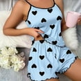 thumbnail image 2 of SJLDQY Valentines Women's Pajamas Set 2 Peice Pjs Set for Women Valentine's Day Love Heart Graphic Sleeveless Pajama Tops Shorts Soft Comfy Homewear Sleepwear Outfits, 2 of 4