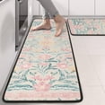 thumbnail image 2 of Kitchen Rugs Sets Of 2,Pink Floral Pattern Anti Fatigue Kitchen Mat Rugs Non Slip Washable,Decorative Kitchen Floor Mats for Kitchen,Sink,Laundry,17"x47"+17"x47", 2 of 5
