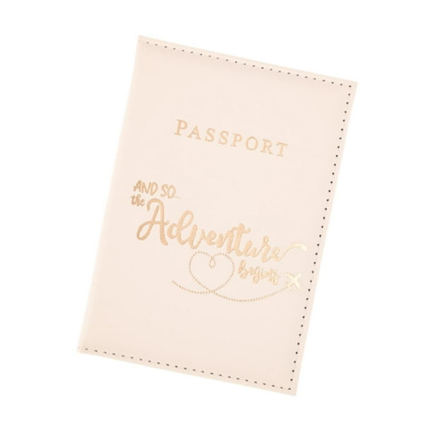 Monedero de pasaporte de PU, funda esencial para pasaportes de viaje, funda para tarjeta de identificación, funda para pasaporte Beige