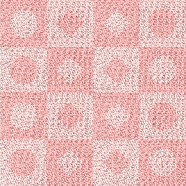 Ahgly Tapis d'Intérieur Lavable en Machine Carré Transitionnel Pastel Rouge Rose, 6 Pieds Carré