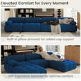 thumbnail image 5 of Magic Home 103.95" Modular Sectional Sofa, Modern Flannel Fabric Deep Seat U-Shaped Cloud Couches Blue Couch for Living Room, Apartment, Office, 3-Seat, Blue, 5 of 12