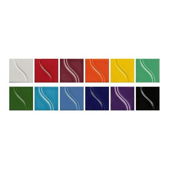 Gloss Glazes for Ceramics - Assorted Colors, 12 x 4oz Jars - School & Art Pottery Supplies