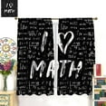 thumbnail image 2 of Math Curtains Mathematical Formula I Love Math Black White Girls Boys Teens Bedroom Living Room Blackout Rod Pocket Decoration Window Drapes 2 Panels W21xL63in, 2 of 6