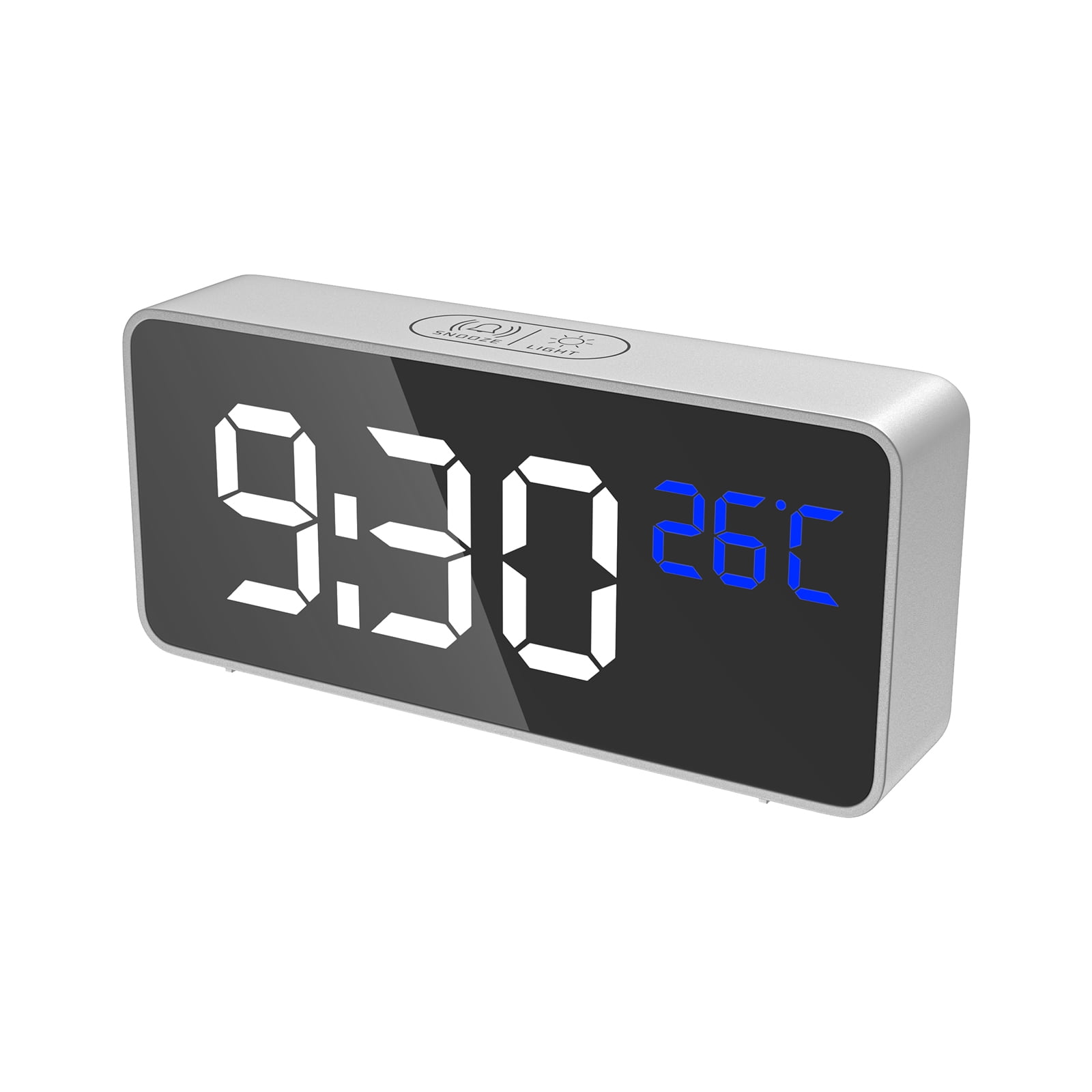 Digital Alarm Clock with Big LED Temperature Display, Bedside Clock