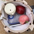 thumbnail image 7 of Hfppkn Polka Dot Corduroy Lunch Handbag Reusable Small Tote Bag for Work Picnic 17x13x21cm Beige, 7 of 7