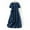 Navy, variant on Uaswgudfs 2025 Women's Summer Casual Short Sleeve Midi Dress - Polka Dot A-Line with Belted Waist Navy L