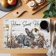 thumbnail image 2 of Gray Rabbits Placemats Set of 6, Cotton Pine Fruit Home Sweet White Wood Grain Non-Slip Place Mats Washable Table Mats for Kitchen Dining Table Decorations Indoor/Outdoor, 2 of 9