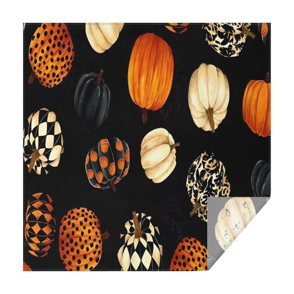 Halloween Patterned Pumpkins (2) Square Tablecloth,Waterproof Square Table Cover,Wipeable Spillproof Washable Table Cover for Home Kitchen Party Decor 42"X42"(107x107cm)