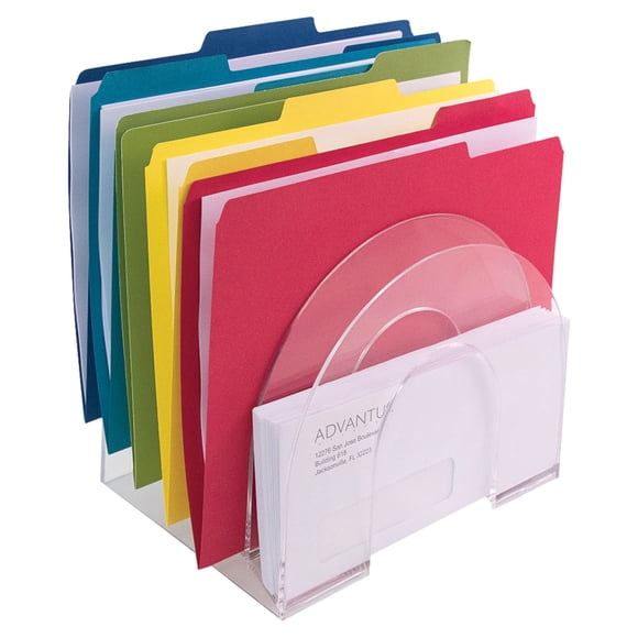 Innovative Storage Designs Desk Sorters, 6 Compartments, 10 1/2" H x 9 1/2" W x 7 1/2" D, Clear