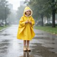 thumbnail image 2 of Fancifize Boys Girls Rain Jackets, Long Sleeve Hooded Raincoat, Kids Waterproof Windproof Outerwear 4-13 Years, 2 of 5