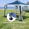 thumbnail image 5 of Sunjoy 10’ x 10’ Outdoor Patio Gazebo, Backyard Modern 2-Tier Steel Frame Soft Top Gazebo with Mesh Netting - Navy Blue & White, 5 of 15