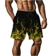 thumbnail image 6 of ZCFZJW Men's Swim Trunks Quick Dry 3D Flame Pattern Printed Beach Board Shorts with Pockets Lightweight Drawstring Elastic Waist Bathing Suits Yellow XXXL, 6 of 9
