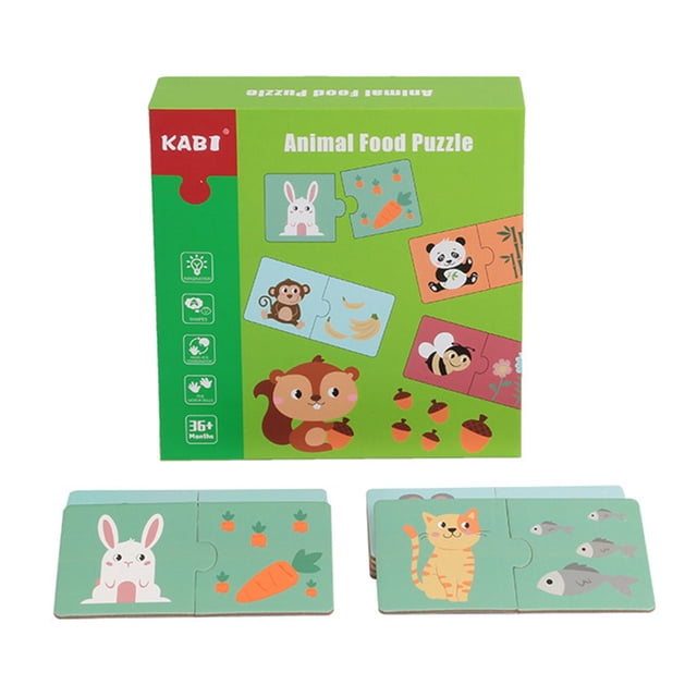 Rompecabezas De Combinación De Animales Con Mecanismo De Corrección De Errores Pre-Primer En Perfecto Para El Aprendizaje Preescolar 2 Piezas Vogacara FN003179-00