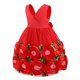 thumbnail image 4 of Vestido Para Niñas, Ropa Para Niñas, Vestido De Princesa Sin Mangas, Vestido Tridimensional De Malla Rosa Sin Espalda, Rojo Sandía Odeerbi LM103-7211, 4 of 4