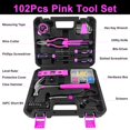 thumbnail image 2 of Juego de herramientas SOLUDE, kit para el hogar rosa de 102 piezas con funda, 2 of 7