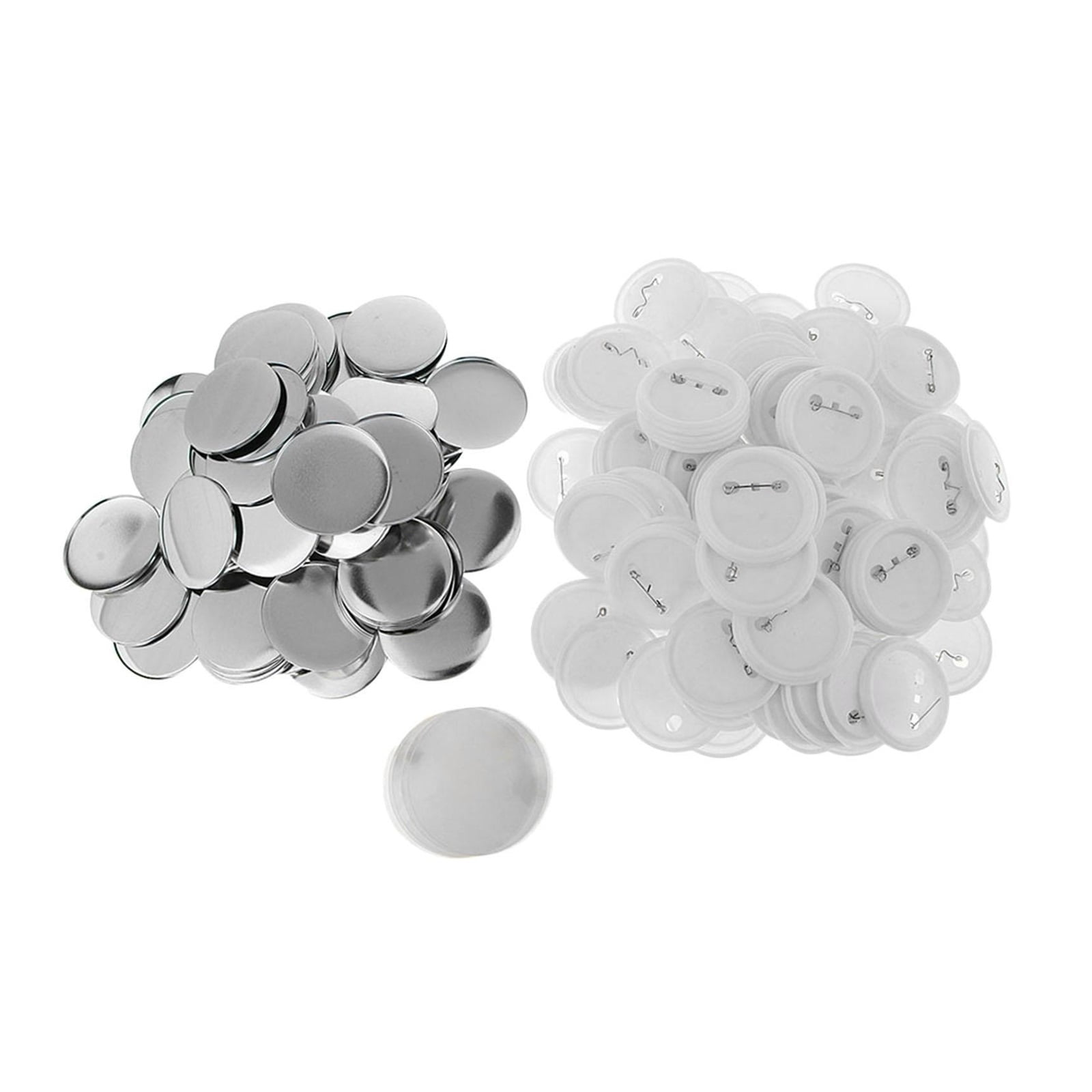 Blank Button Making Supplies 50mm DIY Round Pin Maker Kit For Button Maker Machine With Metal Shells, Back Cover And Clear Mylar