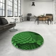 thumbnail image 4 of Ahgly Tapis Rond Lavable en Machine Intérieur Transitionnel Vert Émeraude Profond, 4 Pieds Rond, 4 of 7