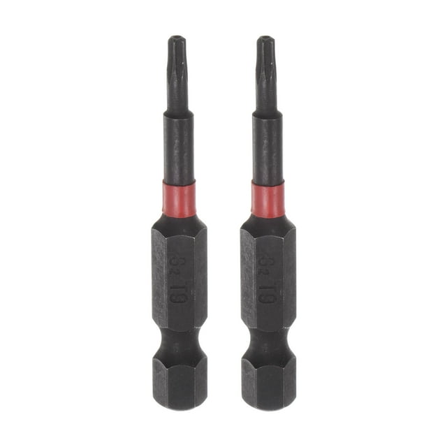 Unique Bargains T9 Magnetic Security Impact Torx Screwdriver Bit 1/4' Hex Shank 2' Length, 2 Pack