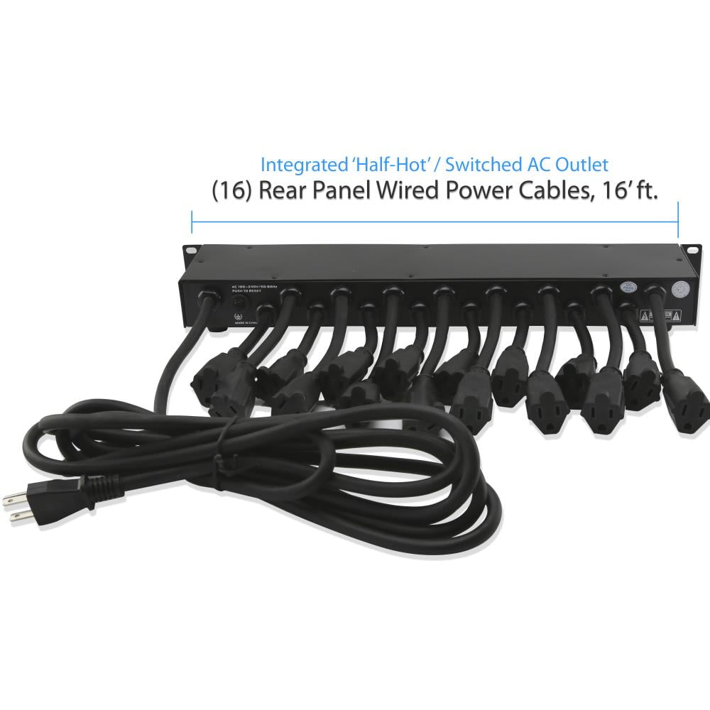 Pyle Pro Audio Power Conditioner Surge Protector, Rack Mount Power Strip with USB Charging Port for Studio & PA Systems