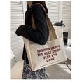 thumbnail image 5 of Beige Canvas Shoulder Bags Handbags Tote Bags Shopping Bag, 5 of 5