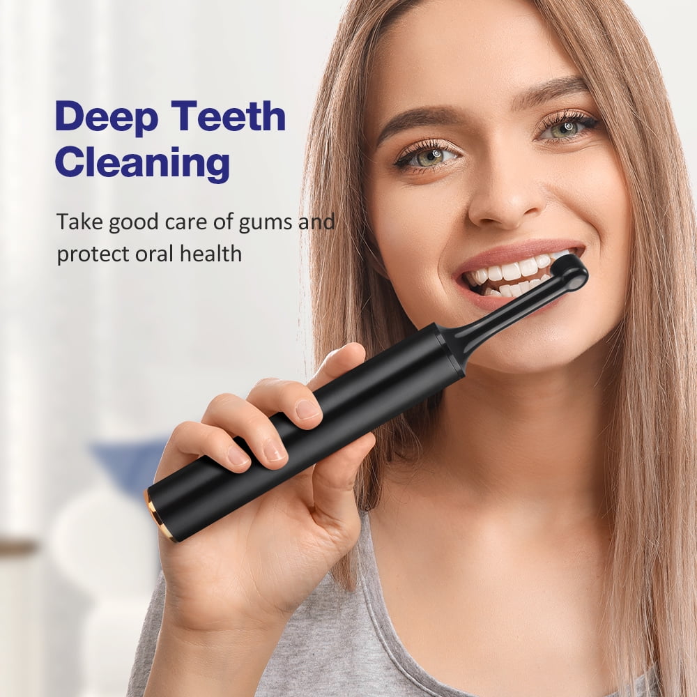 Tooth Polisher, Rechargeable Tooth Whitening Kit for Teeth Daily Whitening and Cleaning, Electric Dental Polisher with 5 Brush Heads, 4 Speed Modes, Waterproof, LED Light
