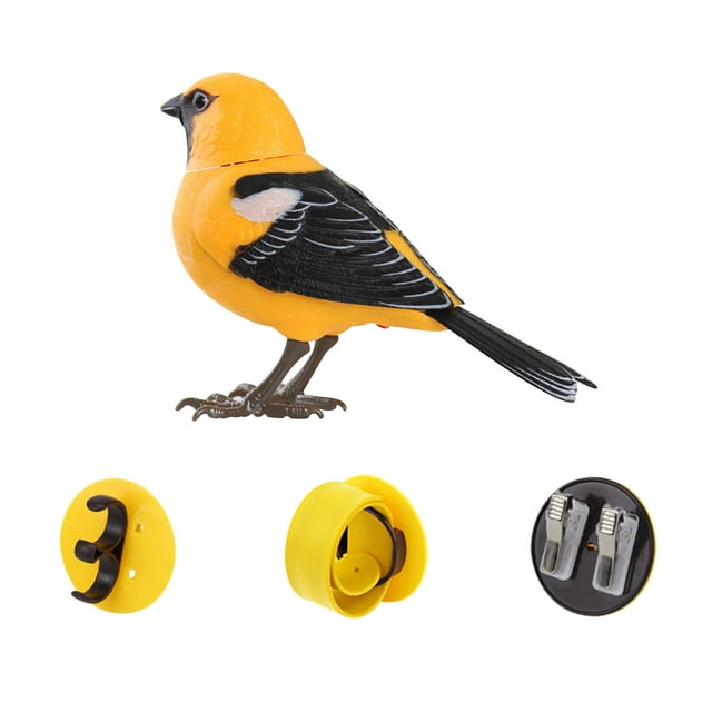 Jouet d'Oiseau Chantant à Commande Vocale C Simulation Interactive Réactive Pépiement Décoration Maison Bureau