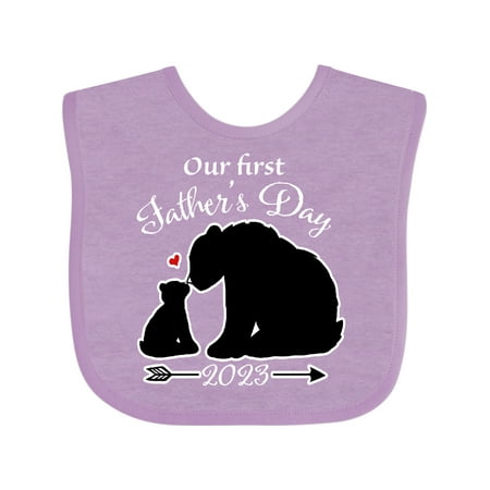 

Inktastic Bears Our First Father s Day 2023 - Bear Silhouette Gift Baby Boy or Baby Girl Bib