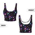 thumbnail image 6 of Goofa Colorful Guitar Printed Sports Bras for Women, High Impact Running Bra Workout Crop Tank Tops Longline Sports Bra Push up-XX-Large, 6 of 9