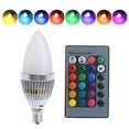 thumbnail image 4 of LAIQIEN E14 3W RGB LED 15 Colors Changing Candle Light Bulb Lamp for w/Remote Control AC, 4 of 18