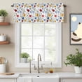 thumbnail image 2 of Rod Pocket Window Valances Spring Colorful Flower Blossom Floral Short Kitchen Curtains Farm Plant Leaves Seamless Window Treatment Drapes for Bedroom Bathroom Living Room 42x18In,1 Panel, 2 of 9