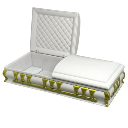 Deluxe White Casket for WWE & AEW Wrestling Action Figures [Loose, No Base]